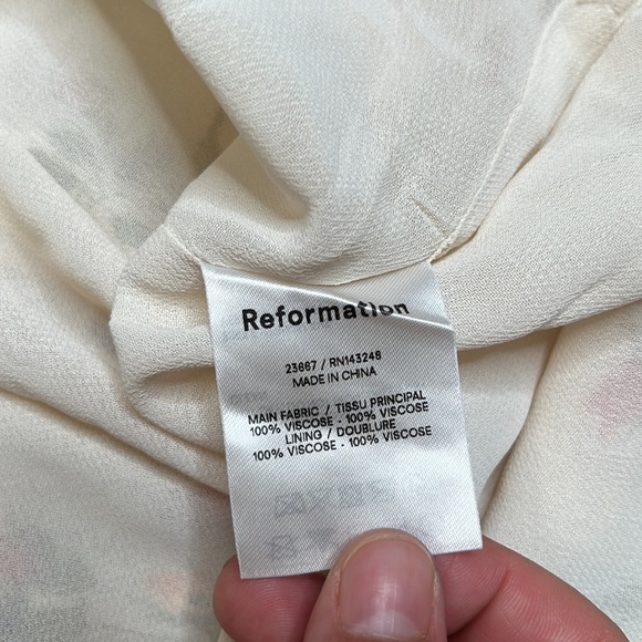 REFORMATION Nikita Floral Dress in Ivory/Floral SIZE 12 0833 - Picture 7 of 10